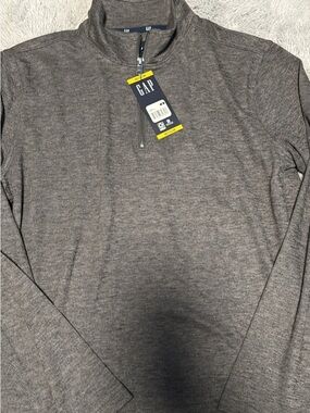 GAP Men's Heather Gray Quarter-Zip Pullover